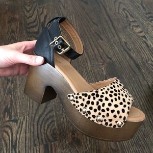 NWOT Spotty Animal Block Heel